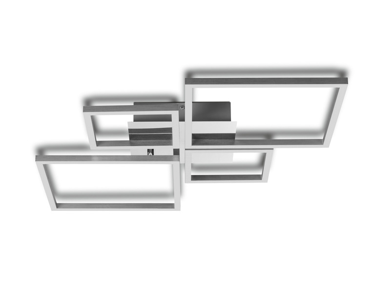 Plafonnier moderne rectangulaire avec éclairage LED intégré.