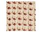Détail d'un tissu crocheté beige et terracotta.