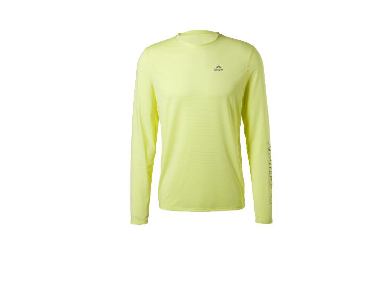 T-shirt de sport à manches longues jaune citron pour homme