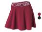Jupe de sport bordeaux pour femme avec taille élastique portant l'inscription « CRIVIT ».