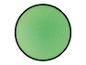 Une lampe ronde verte avec des points blancs.