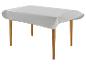 Nappe rectangulaire grise avec pieds en bois.