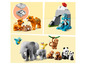 LEGO DUPLO animaux avec un toboggan pour panda et un tigre avec effet sonore.