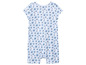 Un body blanc à imprimé floral bleu.