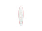 Un paddleboard Mistral blanc avec des détails rouges et bleus.