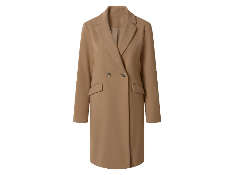 Manteau croisé camel avec revers et poches