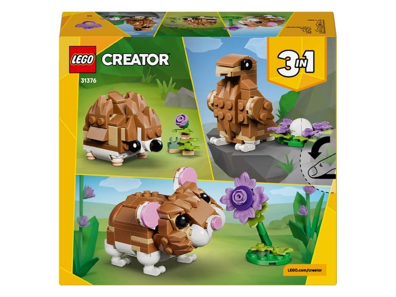 Ensemble de jouets 3-en-1 avec figurines de hérisson, hibou et hamster