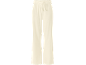 Pantalon de loisirs crème pour femme avec cordon de serrage à la taille.