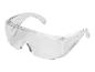 Une paire de lunettes de sécurité transparentes.