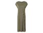 Robe tunique vert olive à nœud latéral.