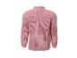 Vue arrière d'un pull rose en tricot avec un col montant et des manches longues.