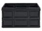 Boîte pliable en plastique noire.
