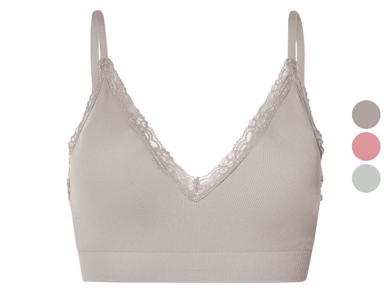 Soutien-gorge sans coutures beige avec dentelle.