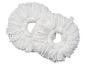 Deux têtes de balai à franges en microfibre blanches avec trous centraux