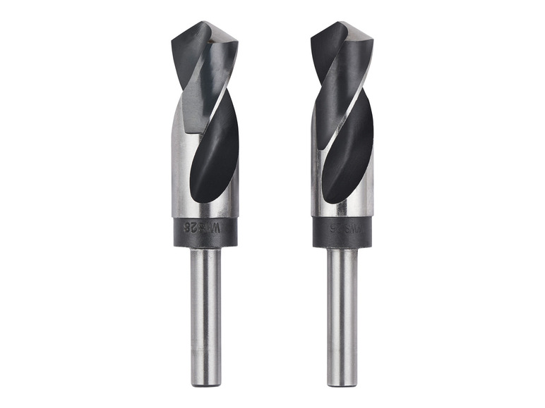 Deux forets en acier avec filetage.