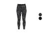 Legging de sport femme à motif camouflage gris et noir avec ceinture à logo.