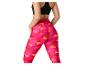 Leggings de sport à motif géométrique rose et orange.