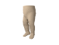 Collants bébé beiges avec pieds et jambes côtelés.