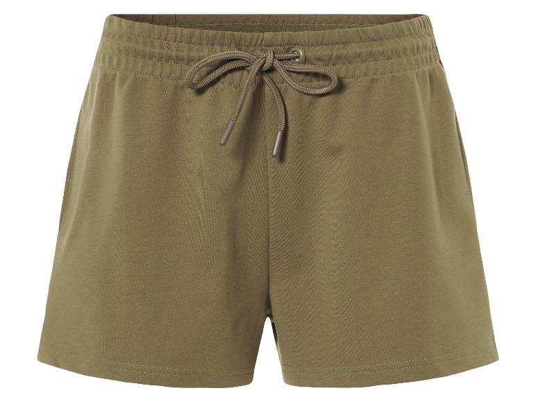 Shorts en jersey vert olive à cordon.