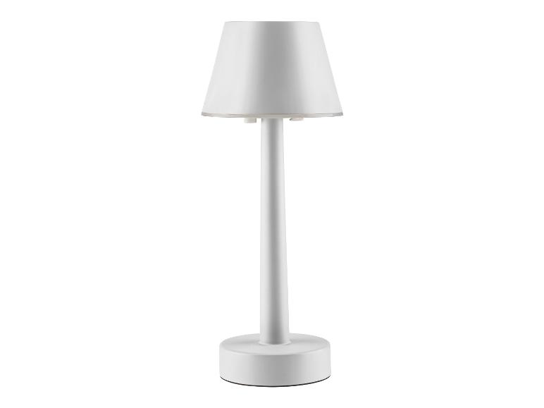 Une lampe de table blanche avec un abat-jour simple.