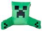 Coussin de dossier de jeu vert avec un motif de visage noir pixélisé.
