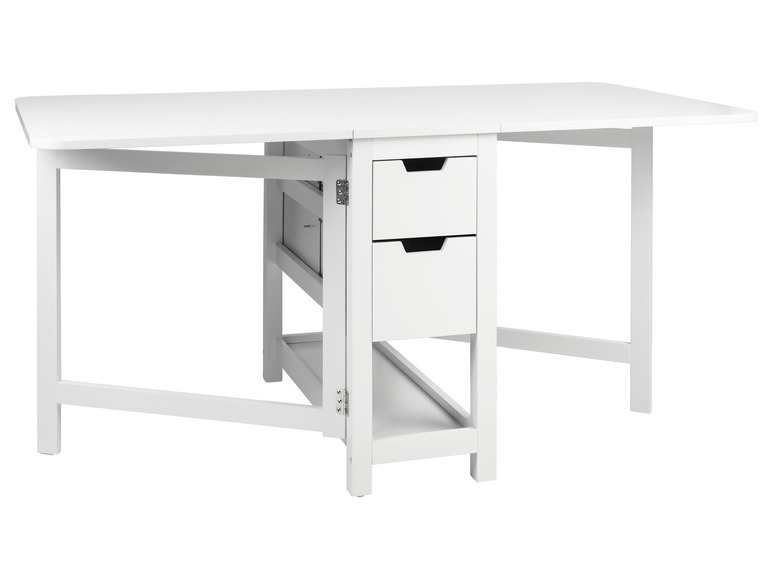 Aller en mode plein écran : LIVARNO home Table pliante, 150 x 74 x 80 cm, blanche - Image 3