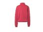 Sweat-shirt rouge pour femme avec col montant, vue de dos