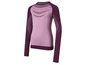 Sous-vêtement thermique à manches longues violet-rose.
