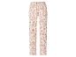 Pantalon de pyjama femme avec taille élastique et motif feuilles rouges.