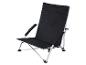 Chaise de plage ou de camping pliable noire avec cadre métallique
