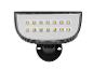 Applique murale LED extérieure avec 16 ampoules, fixation noire et design semi-circulaire