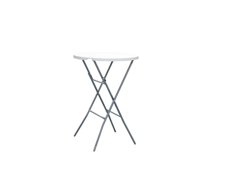 Table de bistrot pliante blanche avec piètement métallique