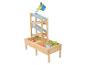 Table de jeu en bois pour l'eau et le sable avec toboggan et jouets