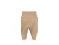 Pantalon bébé beige avec large taille et poignets côtelés