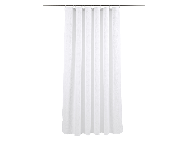 Rideau de douche blanc, texture simple.