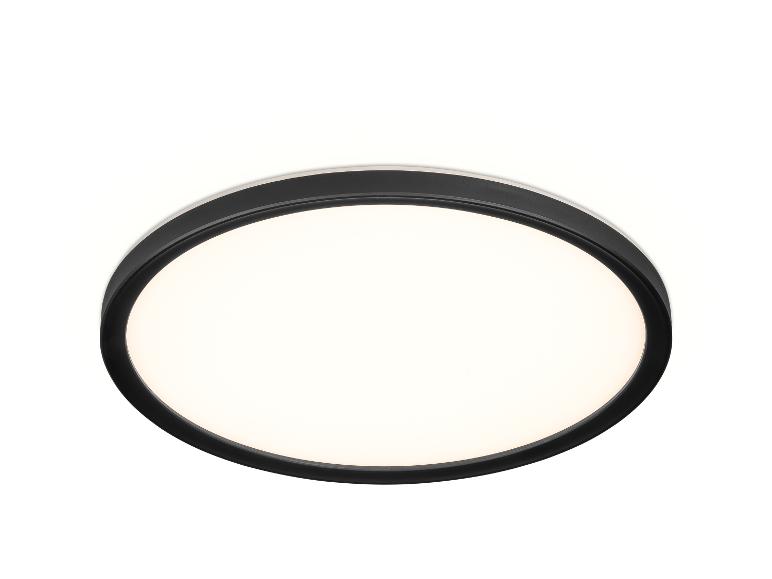 Plafonnier ovale noir avec diffuseur blanc