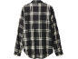 Chemise à carreaux noirs et blancs à manches longues, vue de dos.