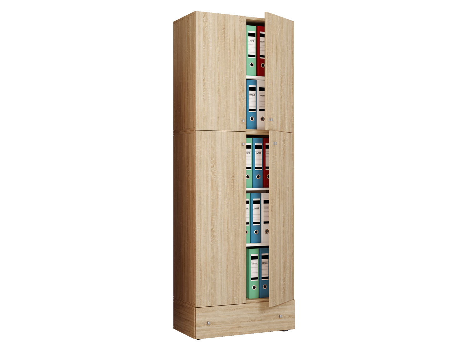 Armoire de bureau Lona (Portes battantes avec tiroir, XXl, aspect bois)