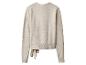 Pull gris-beige avec liens à nouer dans le dos