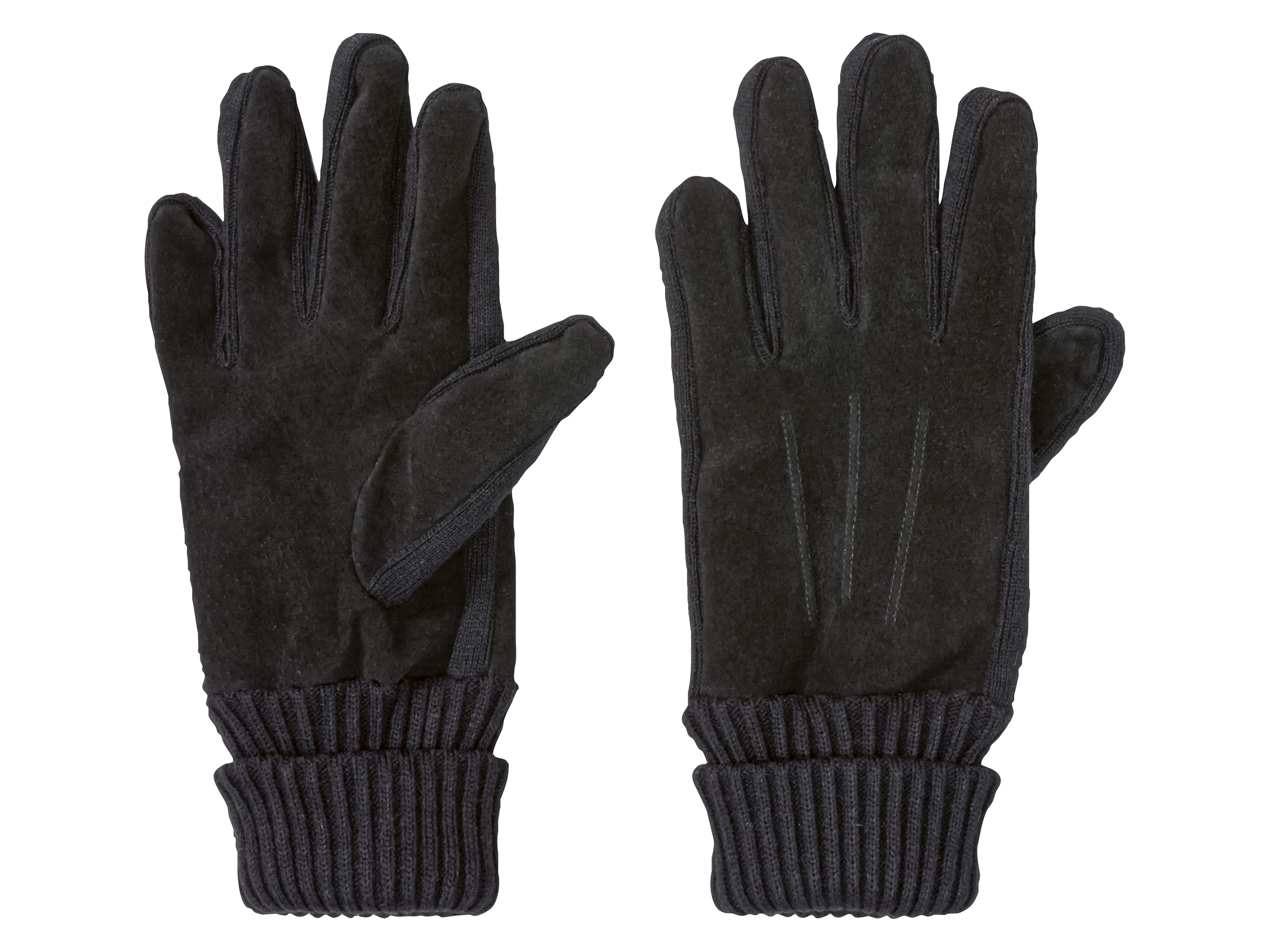 LIVERGY® Gants en cuir homme (9, noir mat)