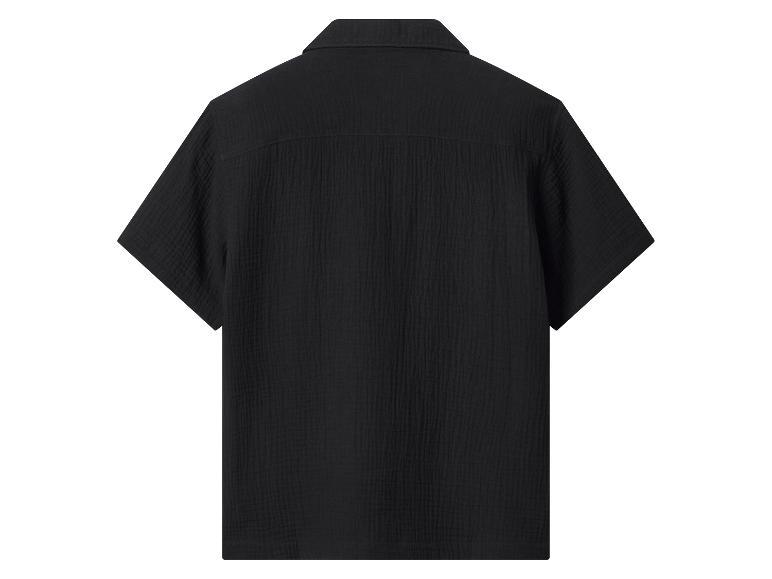 Chemise noire homme à manches courtes, vue de dos