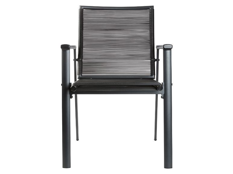 Chaise de jardin noire avec dossier et assise tressés