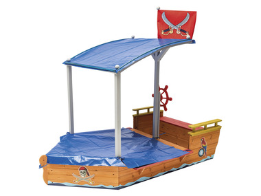Playtive Bac à sable bateau pirate, avec espace de rangement