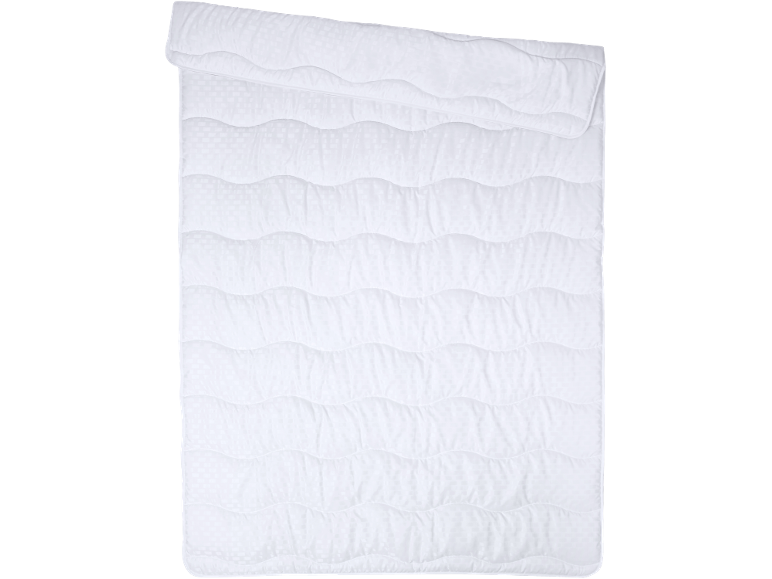 Couette blanche matelassée avec un motif à carreaux subtil