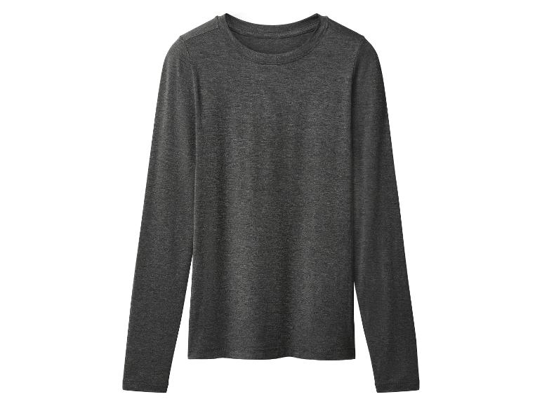 T-shirt à manches longues gris foncé sur fond blanc.