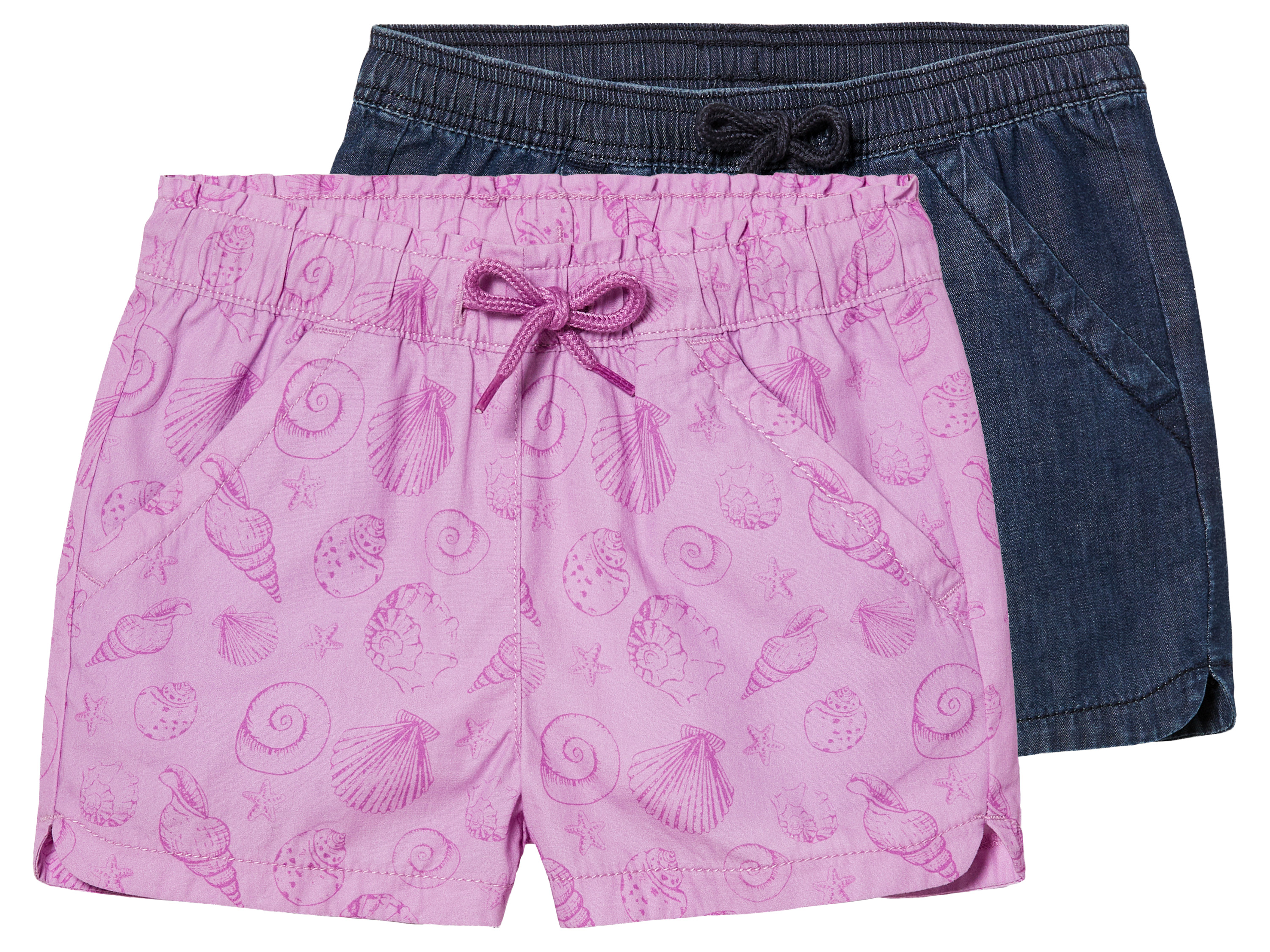 lupilu® Lot de 2 shorts enfant  (bleu foncé/violet)