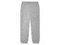 Pantalon de survêtement gris avec ceinture élastique.