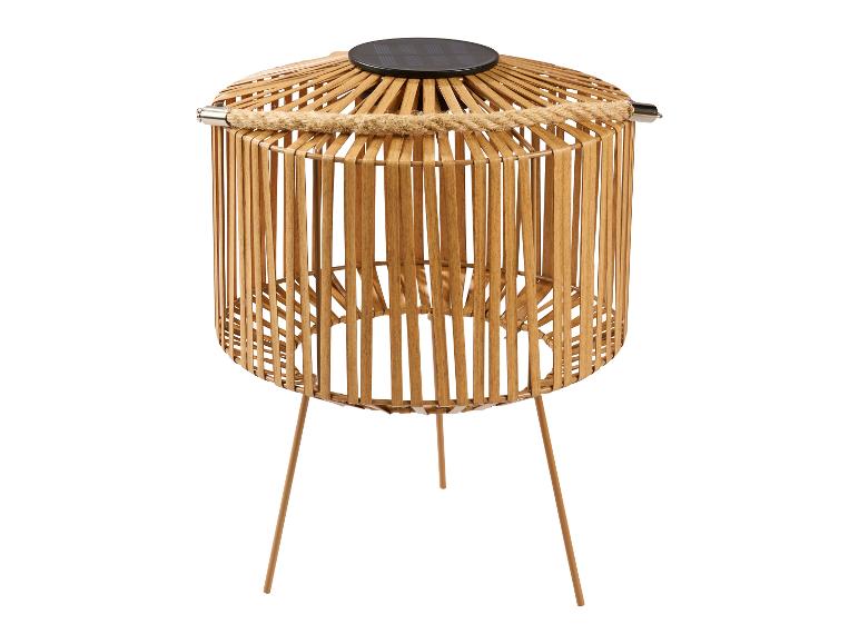 Lanterne solaire en bambou avec poignée en corde et trois pieds