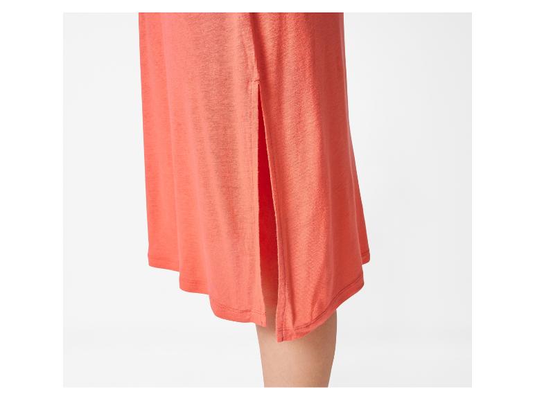 Robe midi orange à fente, style décontracté.