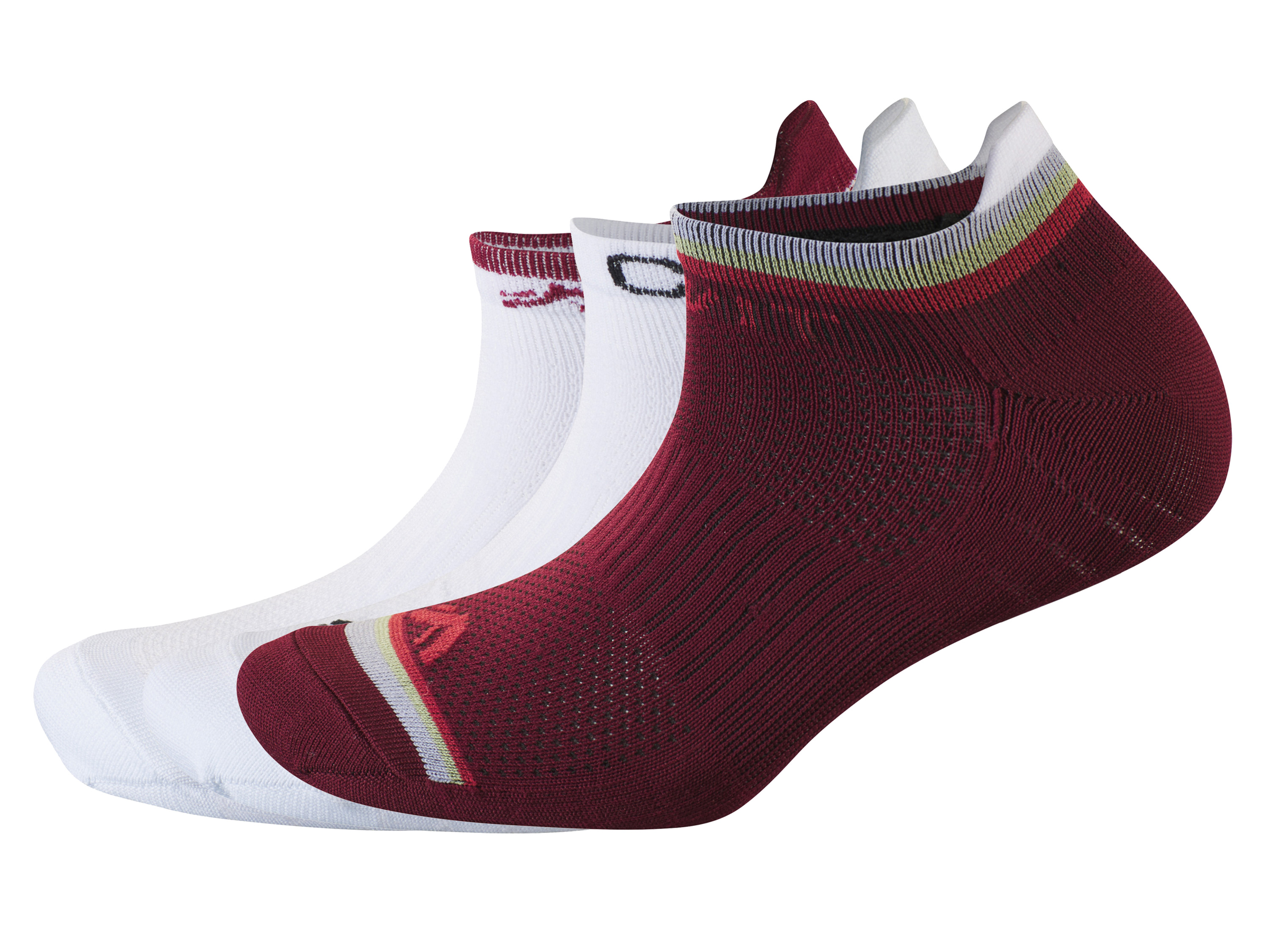 CRIVIT Lot de 3 paires de socquettes de sport femme (bordeaux/blanc, 39-40)